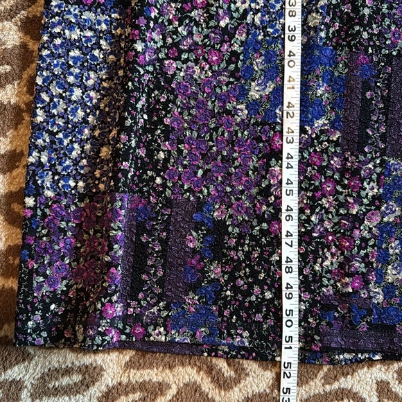 Coldwater Creek patchwork maxi dress ditzy floral stretch Purple/Blue Lace - Picture 9 of 10